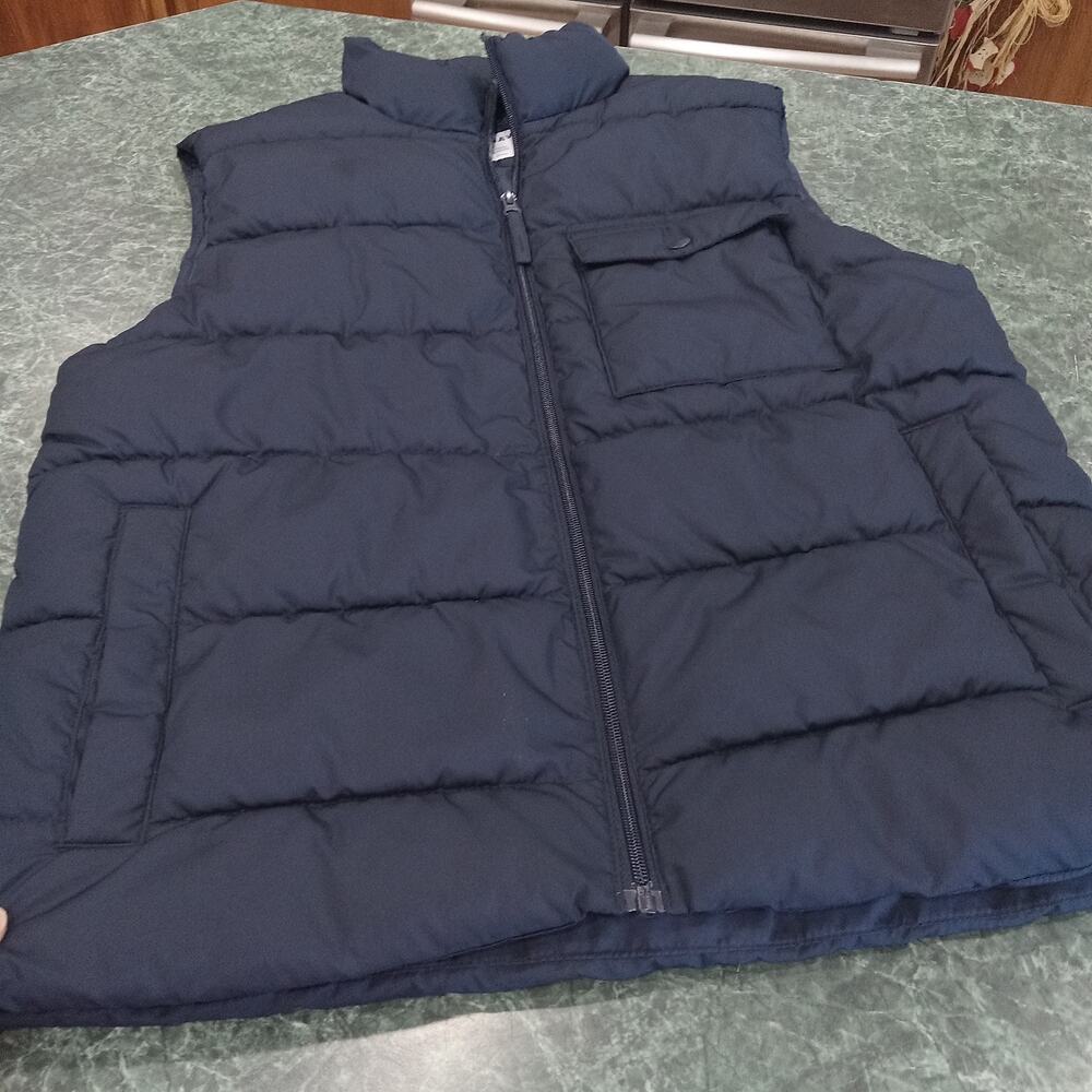 Old Navy Puffer Vest Mens Medium Blue Go-Recycled Quilted Outdoors Lightweight